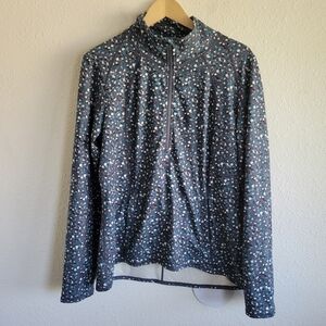 KINESIS Half Zip Pullover Top In Fern Daisy Womens Size M
